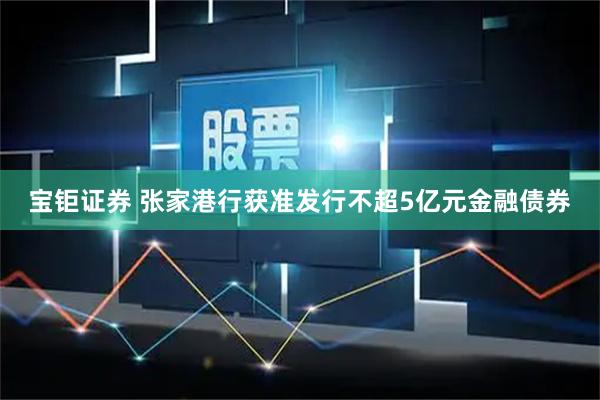 宝钜证券 张家港行获准发行不超5亿元金融债券