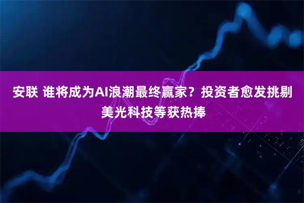 安联 谁将成为AI浪潮最终赢家?投资者愈发挑剔 美光科技等获热捧