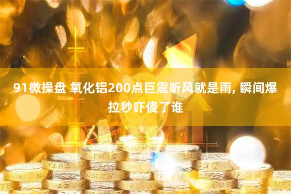 91微操盘 氧化铝200点巨震听风就是雨, 瞬间爆拉秒吓傻了谁